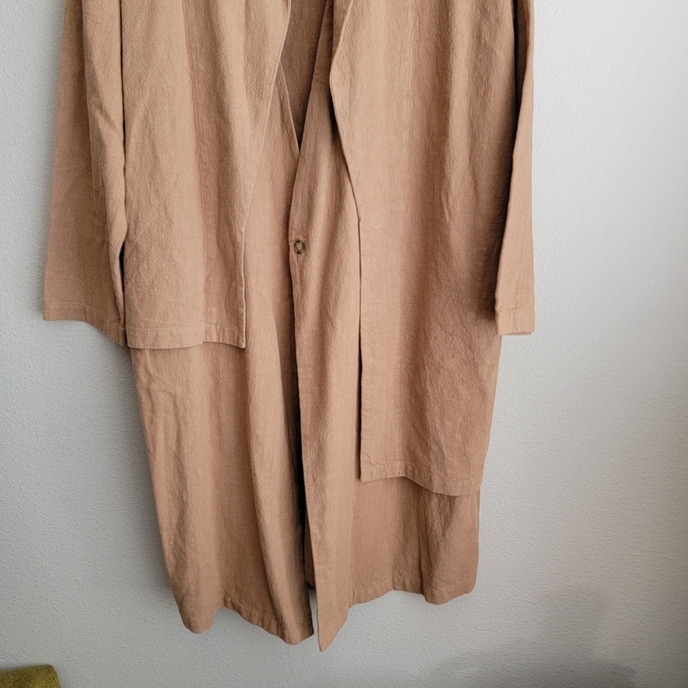 Monica Cordera Asymmetrical Ramie Coat In Clay Pot Os Nwt — image 6 of 8